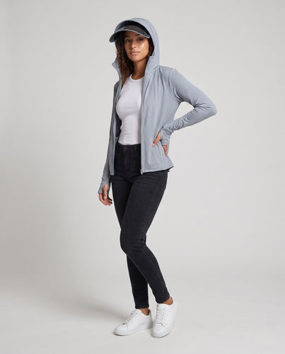 Damen technische UV-Schutzjacke mit innovativem Kapuzendesign EB