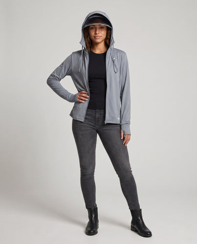 Damen atmungsaktive und wasserabweisende Kapuzenjacke R&B