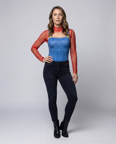 Damen Neckholder Body Figurbetont Hoher Beinausschnitt Knopfdetails