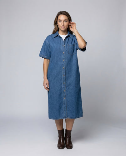 Damen Jeans Hemdkleid Oversize