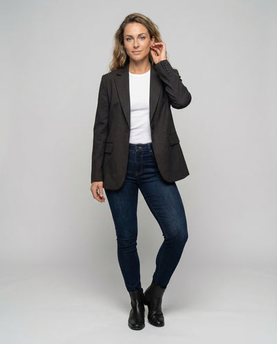 Damen Blazer Oversize Bindeschal
