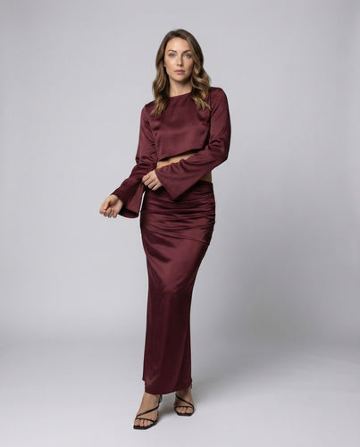 Damen Satin Abend Set