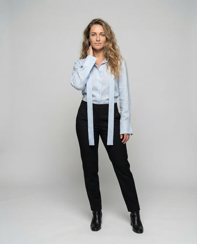Damen Hemdbluse Korsett-Schnürung