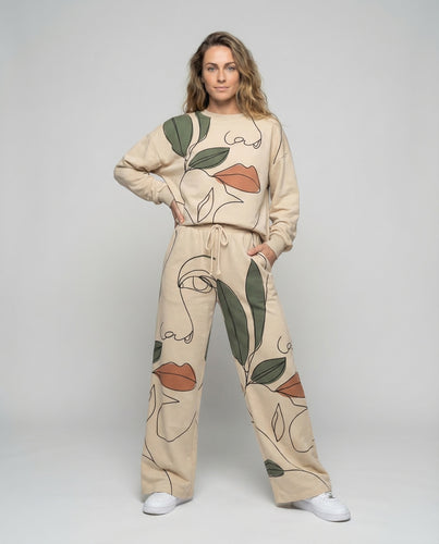 Damen Schmetterlingsprint-Set Baumwollmix