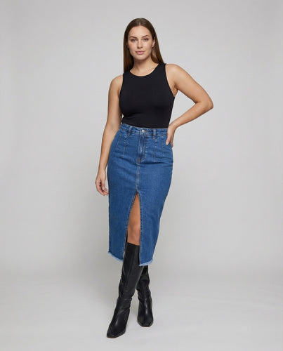 Damen Coole Fransen Jeans-Bleistiftrock
