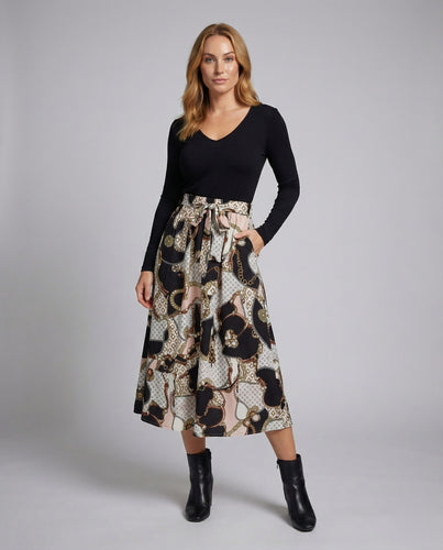 Damen V-Ausschnitt Maxikleid mit Wickelrock