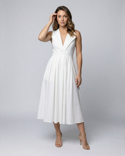 Damen Stilvolle Korsagen-Stil Midikleid