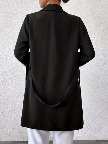 EB | Wendbarer Langer Jacke mit Bindegürtel