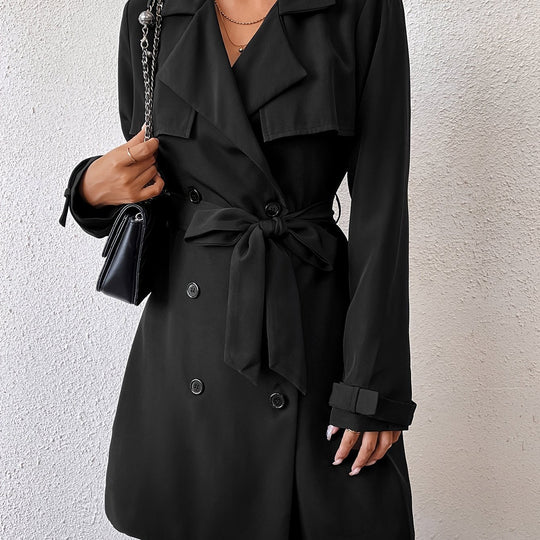 EB | Wendbarer Langer Jacke mit Bindegürtel