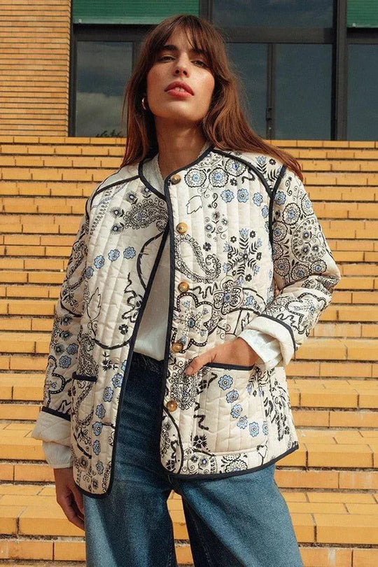 EB | Weinlesejacke mit Blumendruck
