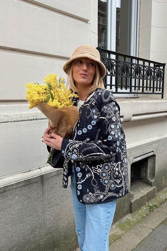 EB | Weinlesejacke mit Blumendruck