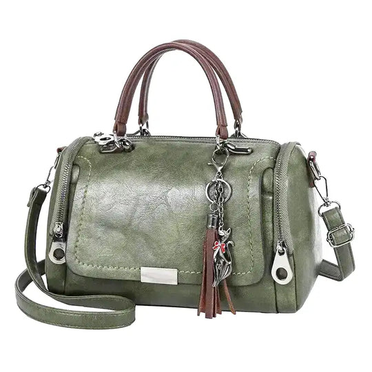 EB – Geräumige Handtasche aus weichem mit Riemen und Reißverschluss