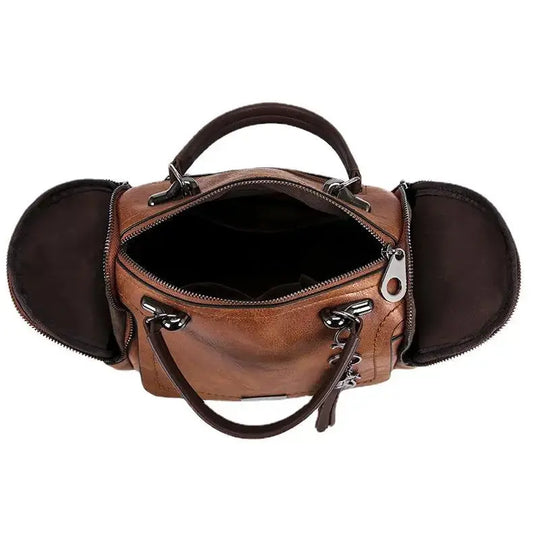 EB – Geräumige Handtasche aus weichem mit Riemen und Reißverschluss