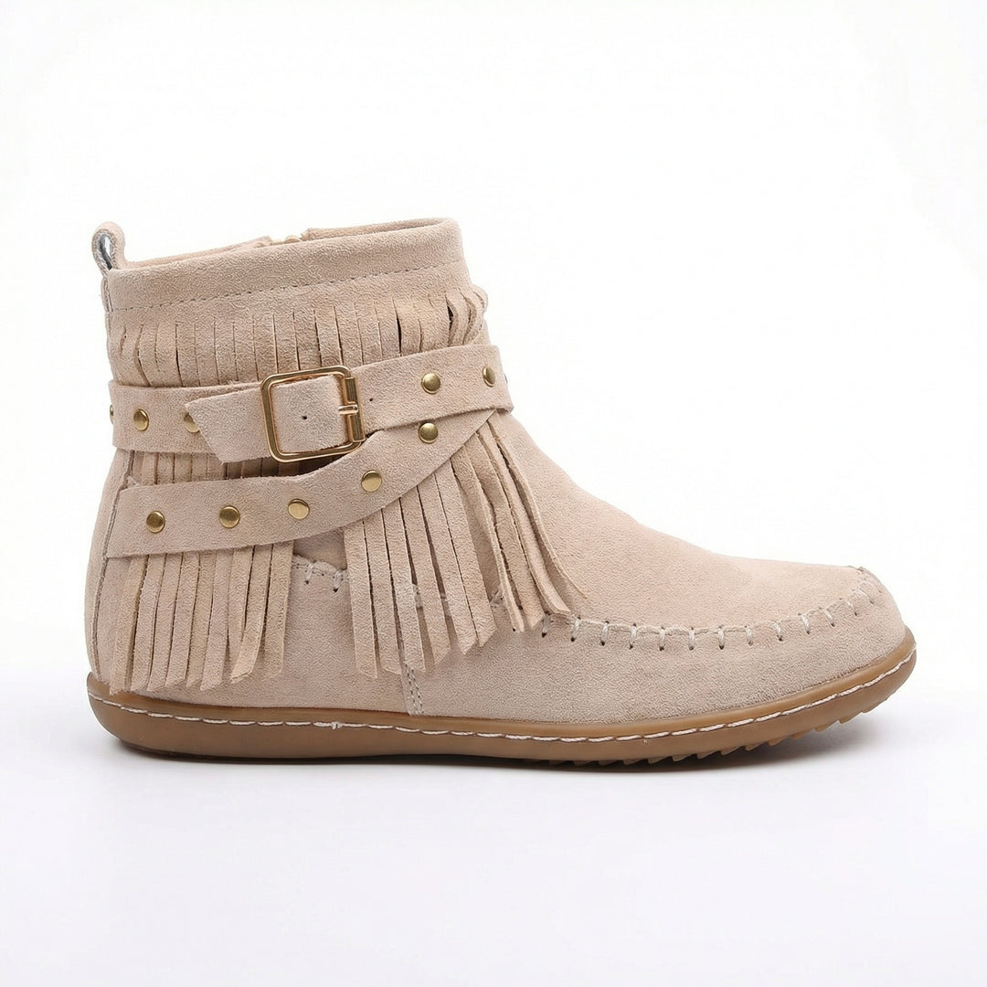 EB Warme Vintage-Stiefel mit Fransen