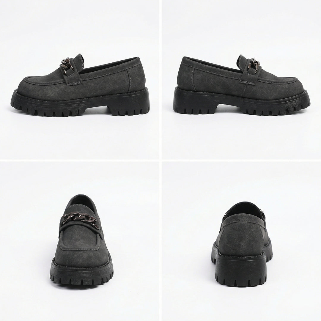 Damen Chunky Loafers mit Ketten-Applikation und robustem Profil EB