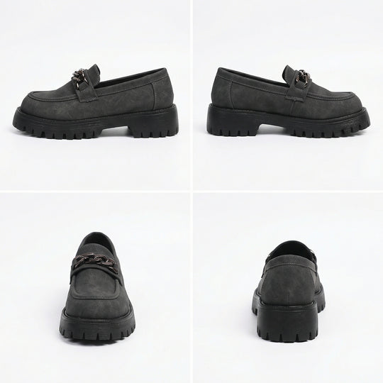 Damen Chunky Loafers mit Ketten-Applikation und robustem Profil EB