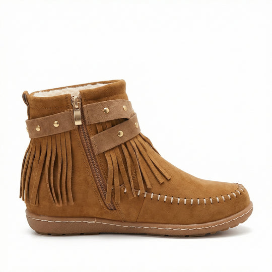 EB Warme Vintage-Stiefel mit Fransen