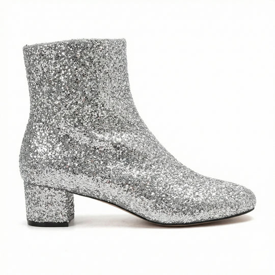 EB | Glitzernde Ankle Boots Mit Blockabsatz