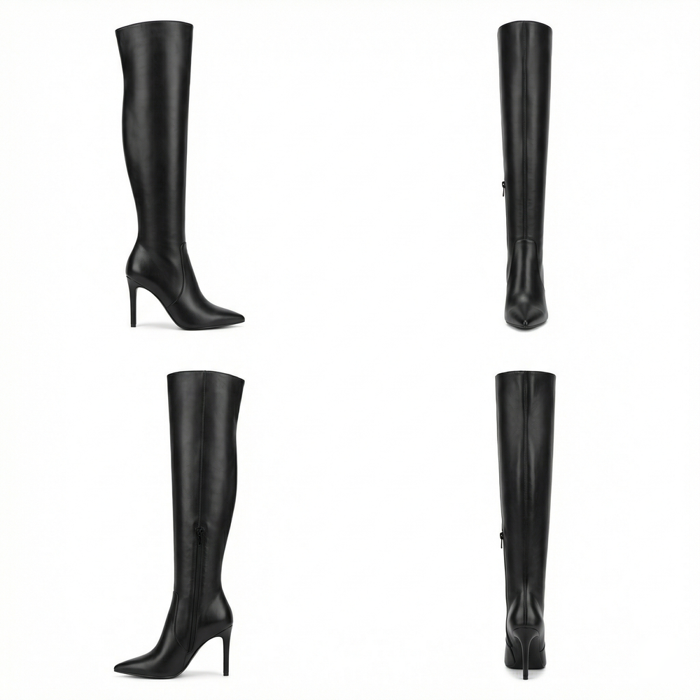 EB | Flache Overknee-Stiefel aus für den Winter