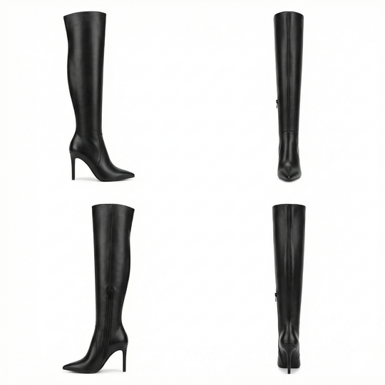 EB | Flache Overknee-Stiefel aus für den Winter