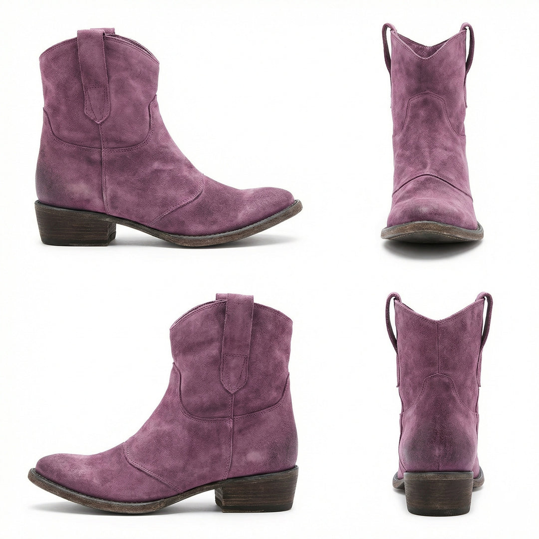 Kurze Cowboy-Stiefel | Western | Wildleder | Knöchel-Stiefel | Damenstiefel EB