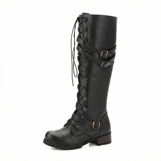 Steampunk-Inspirierte Damen Schnürstiefel EB