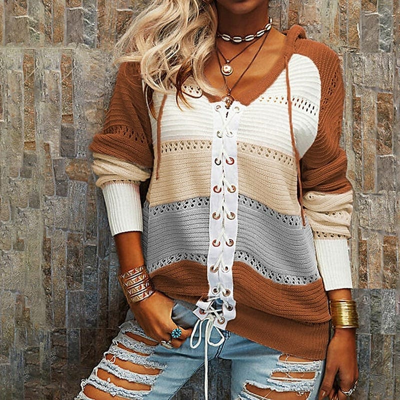 EB | Pullover für Damen Chic Gestrickt Für Freizeitbekleidung