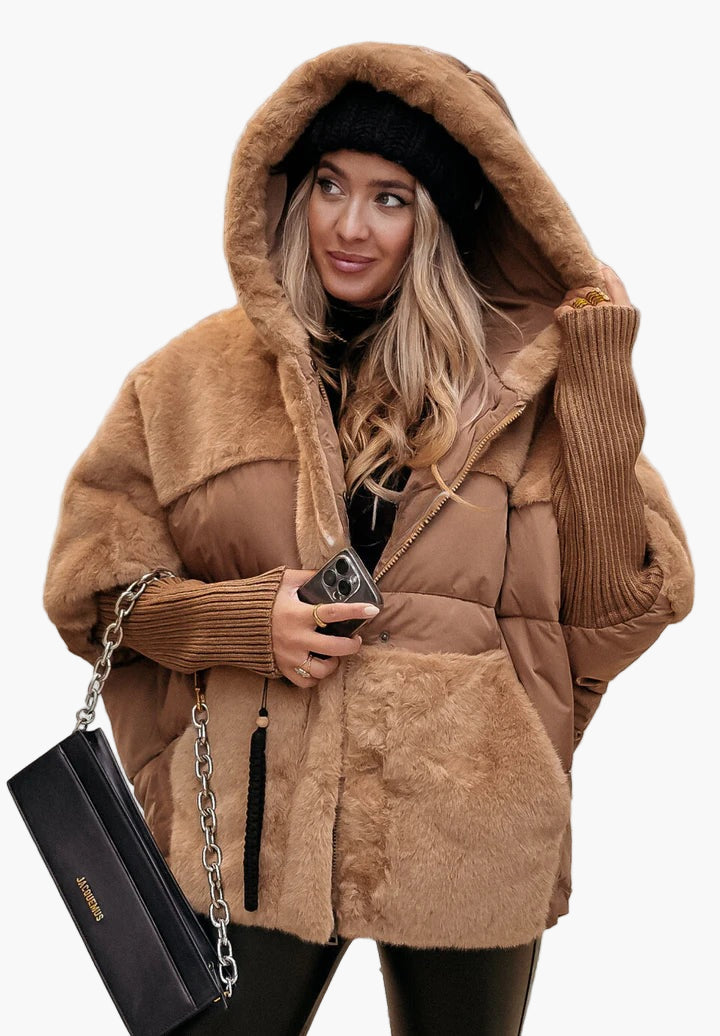 EB | Winterjacke mit Kapuze - Modische Teddy-Steppjacke für Outdoor und Alltag