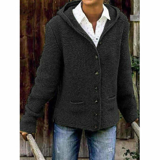 EB | Langer Kapuzenstrickmantel