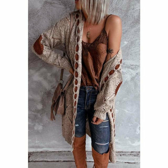 EB | Lange Strickjacke mit Kapuze