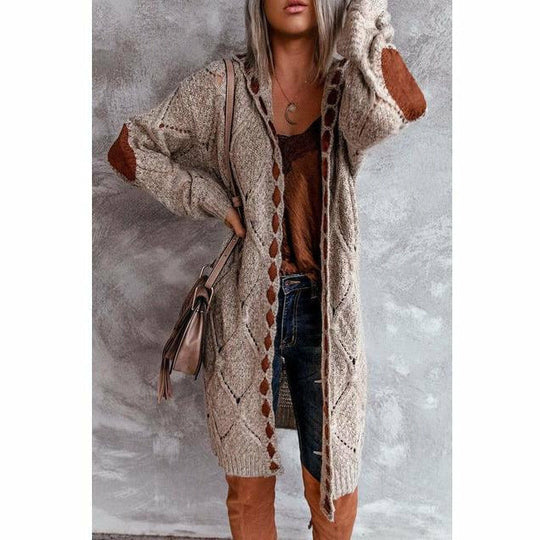 EB | Lange Strickjacke mit Kapuze