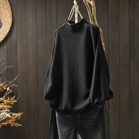 EB | Sweatshirt - Bequemer Oversize-Strickpullover mit Rollkragen