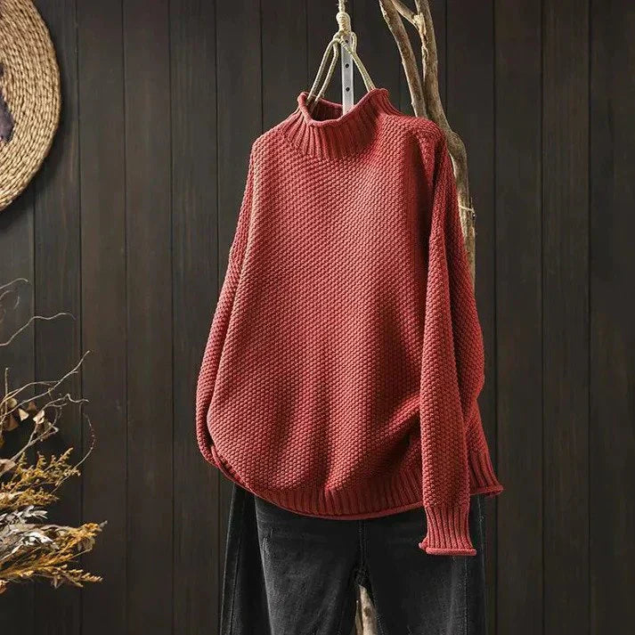 EB | Sweatshirt - Bequemer Oversize-Strickpullover mit Rollkragen