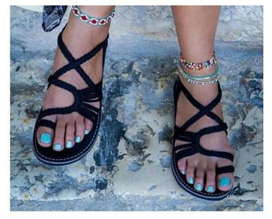 EB | Seil Knoten Fußflachsandalen