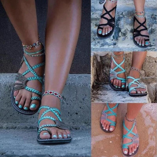 EB | Seil Knoten Fußflachsandalen