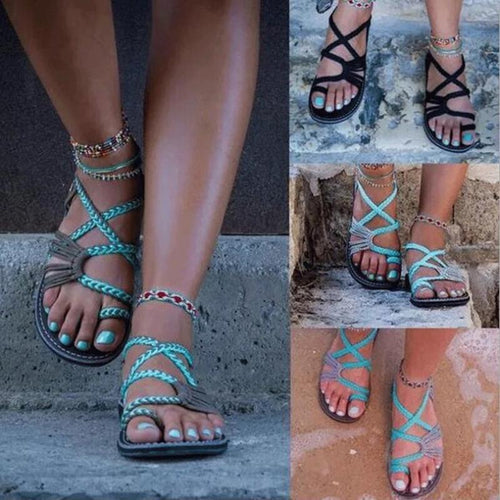 EB | Seil Knoten Fußflachsandalen