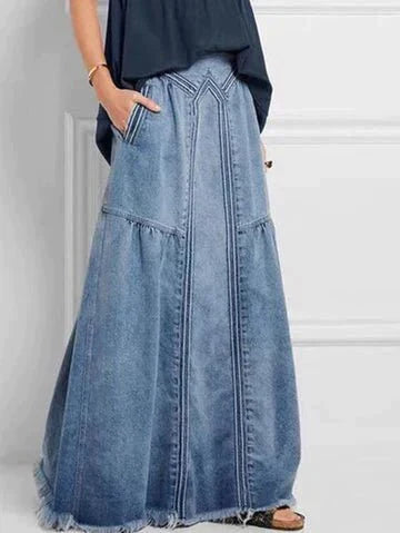 EB | Lange Denim Rock mit Elastischem Bund