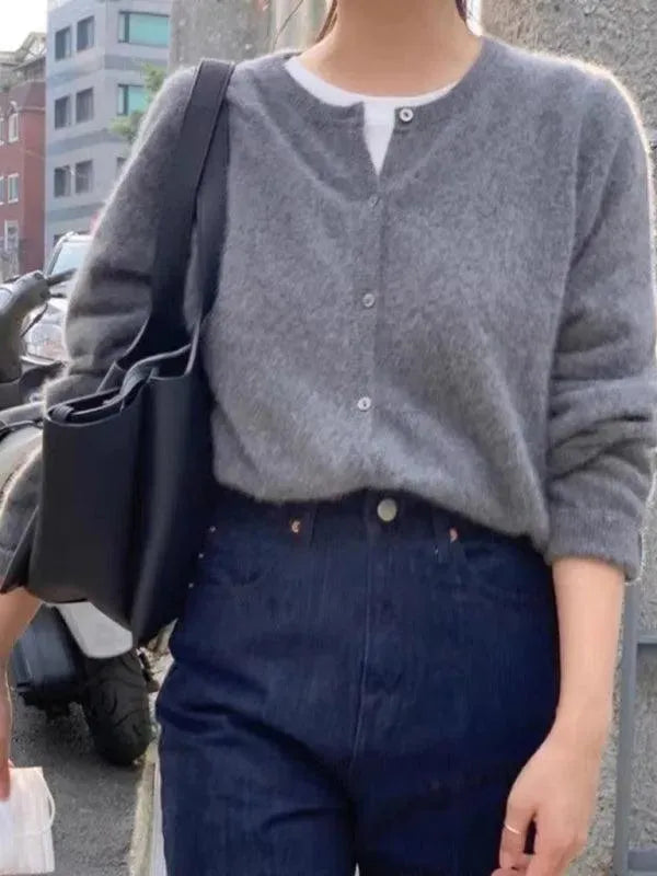 EB | Geschichteter Damen Strickjacke Pullover