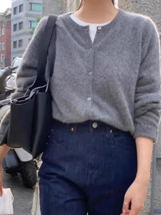 EB | Geschichteter Damen Strickjacke Pullover