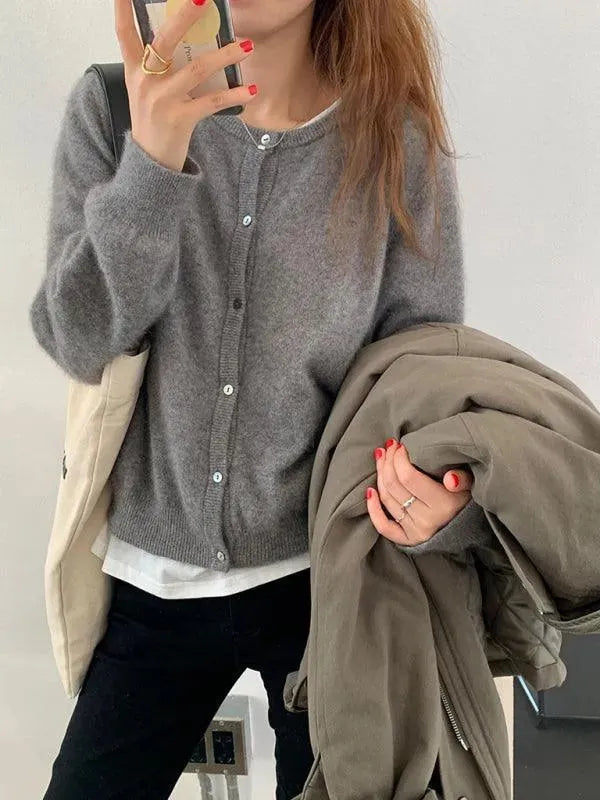 EB | Geschichteter Damen Strickjacke Pullover