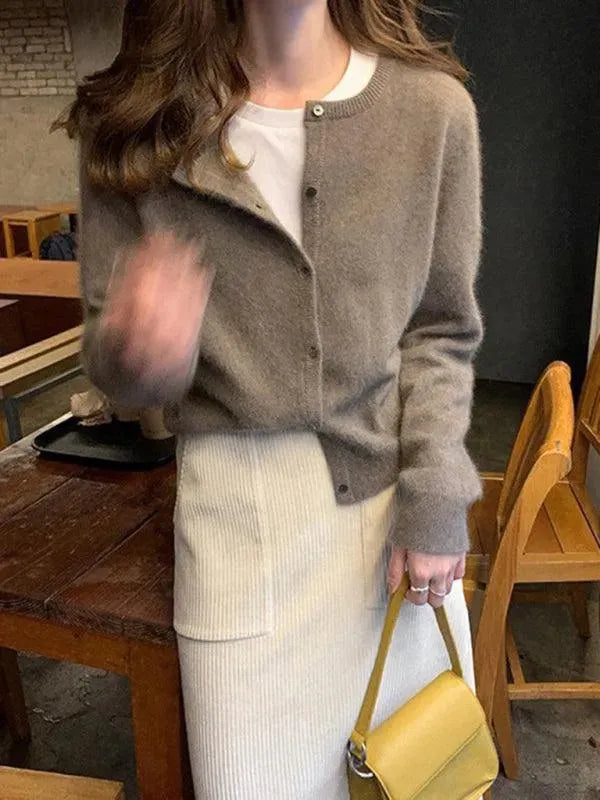 EB | Geschichteter Damen Strickjacke Pullover