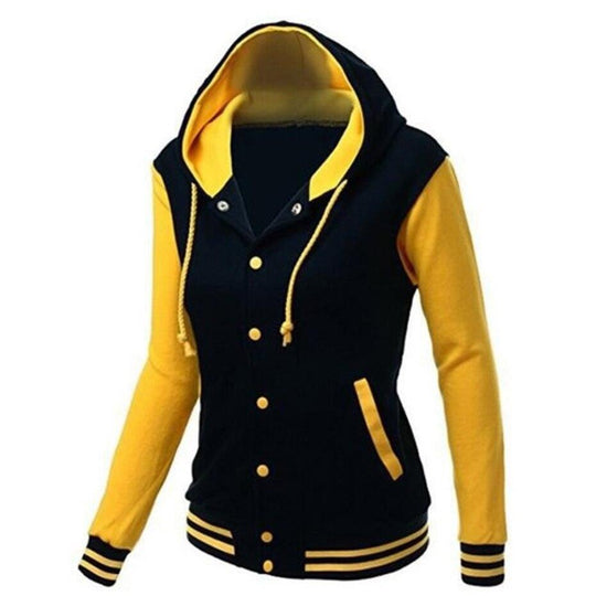 EB | Lässige Langärmelig Kapuze Jacke mit Knöpfen