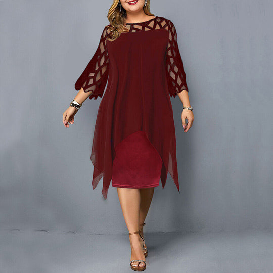 EB | Elegantes Plus Size Midi Kleid für Frauen