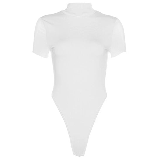 Damen Figurbetonter Body mit hohem Kragen EB