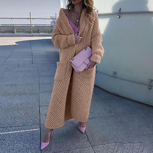 EB | Damen Pullover Lang Strickjacke