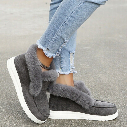 EB | Winter Mokassins - Wildleder Slip-On Mokassins mit Pelzfutter