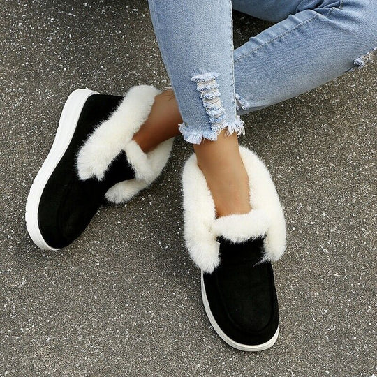 EB | Winter Mokassins - Wildleder Slip-On Mokassins mit Pelzfutter