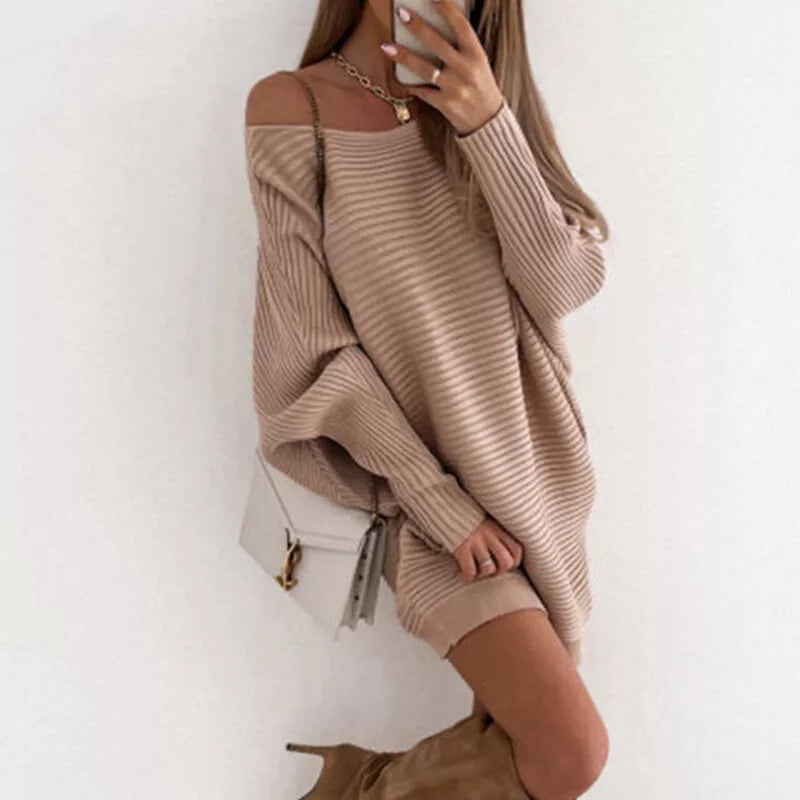 EB | Mini Kleid aus Strick mit langen Ärmeln