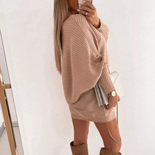 EB | Mini Kleid aus Strick mit langen Ärmeln