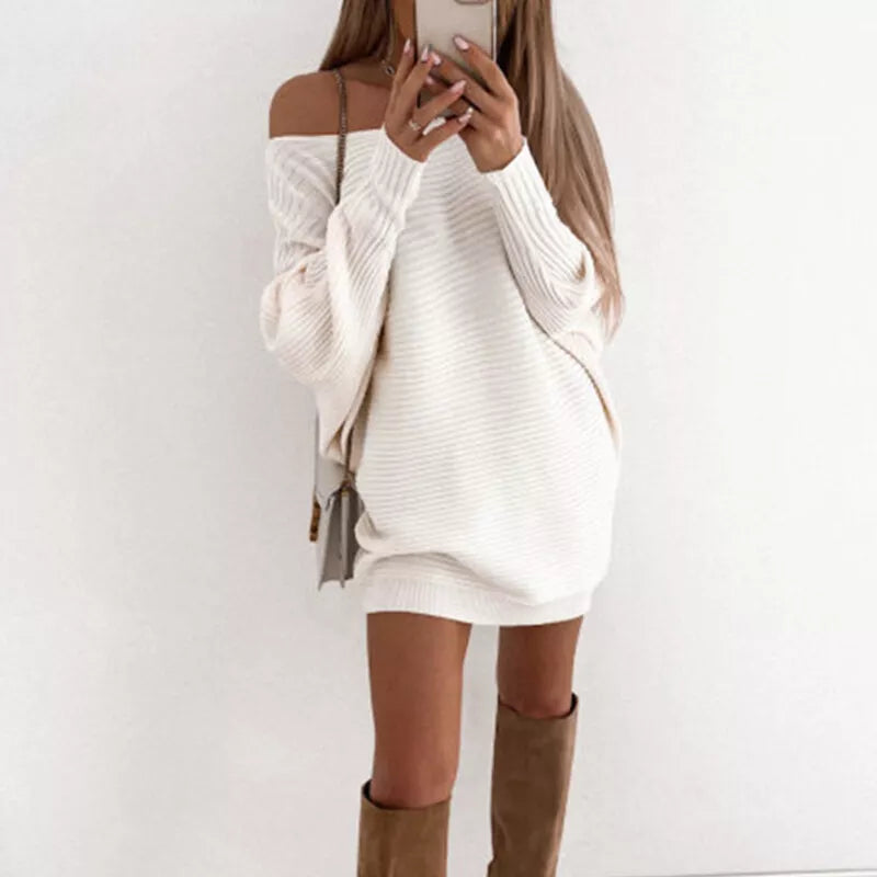 EB | Mini Kleid aus Strick mit langen Ärmeln